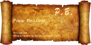 Papp Bolivár névjegykártya